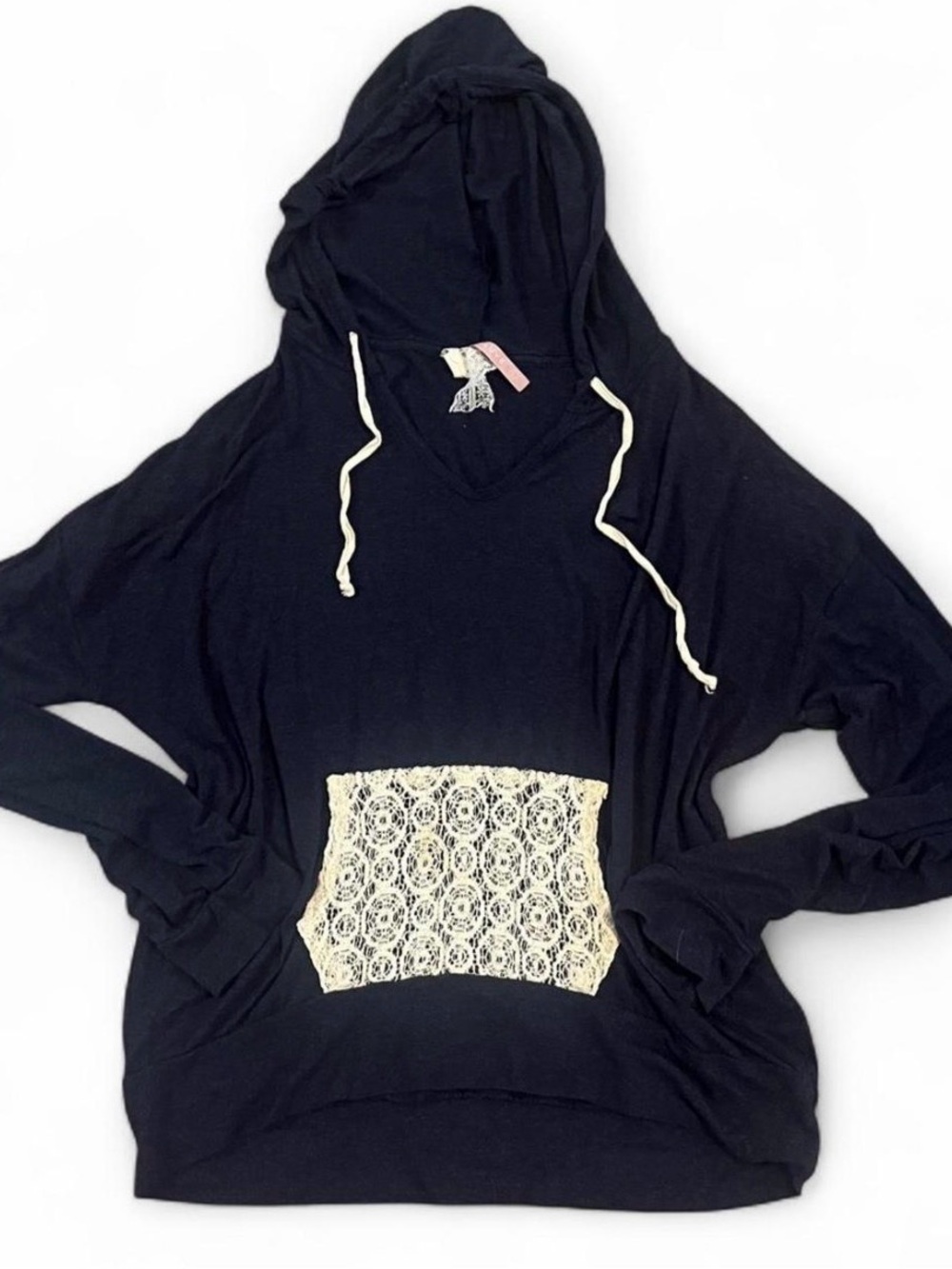 Mauve Navy Blue Hooded Shirt